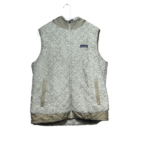 Patagonia Jackets & Blazers - Patagonia Los Gatos Reversible Hooded Vest Womens XL Cream Fleece Full Zip 25221